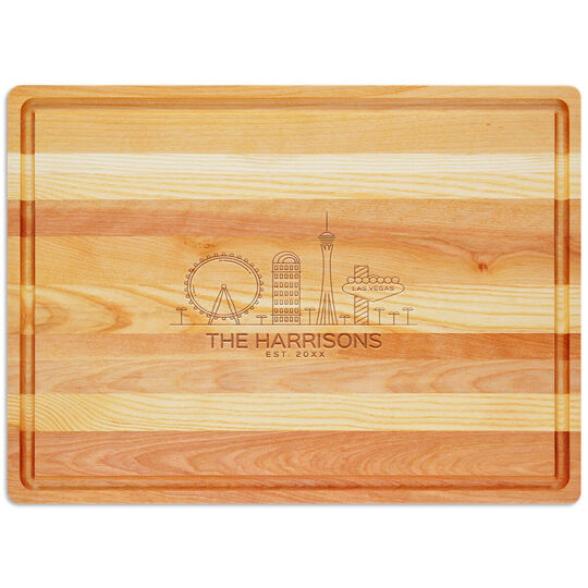 Las Vegas Skyline Master Large Wood Cutting Board
